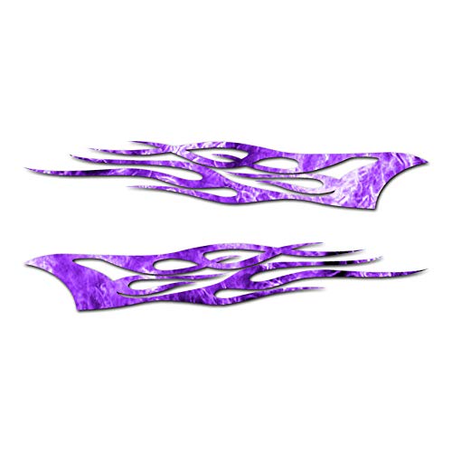 Southern Decalz Pair of Tribal Flames - Vinyl Decal Sticker - 12" x 5" - Purple Flames