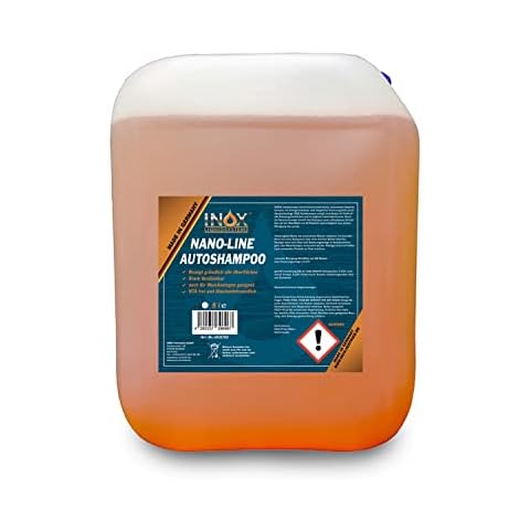 INOX® - Nano Line Autoshampoo Konzentrat im praktischen 5L Kanister | Autoreiniger für PKW, LKW, Wohnmobil und Motorrad | Autoshampoo für Hochdruckreiniger | Sanfte Reinigung Cover