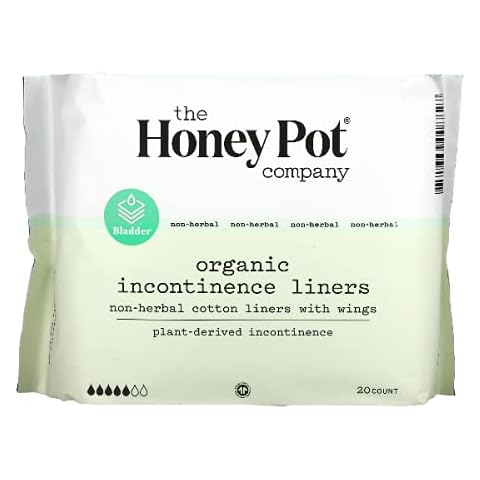 The Honey Pot Company, Non-Herbal Cotton Liners with Wings, Organic Incontinence Liners, 20 Count Cover