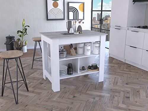 Seeye Maximize Kitchen Space with Functional Kitchen Island, Three Shelves