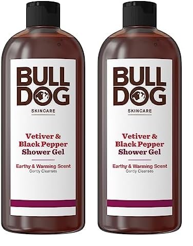Skincare Vetiver & Black Pepper Shower Gel for Men, Natural, Refreshing Men's Shower Gel, 500 ml (Pack of 2)