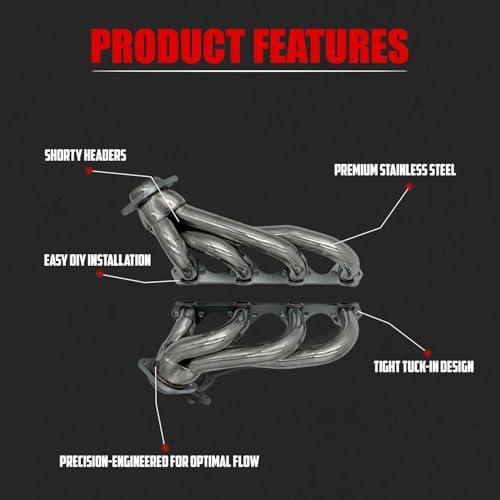 Image of Exhaust Headers Direct Bolt-On Replacement Fits 1979-1993 Ford Mustang 5.0L
