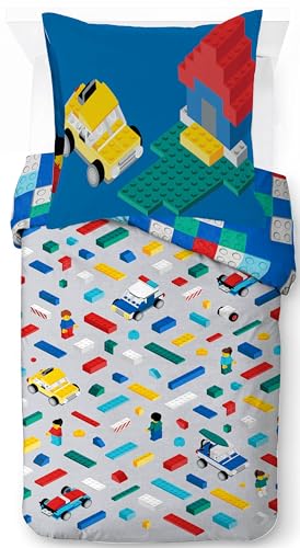 Jay Franco Lego Ensemble Housse de Couette – Linge de Lit Ultra Doux pour Enfants avec Taie d’Oreiller, Housse Seulement (Garnissage Non Inclus),...