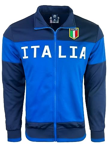 Men's Italy Jacket, Full Zip Italia Soccer Track Jacket With Zipper Pockets4
