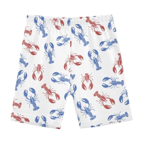 Crawfish Pattern Girls Shorts Elastic Waist Sports Shorts Girls Leggings Pants for 4-10 Years