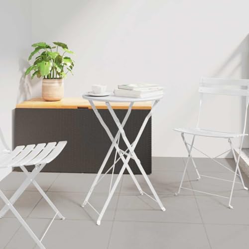 Table de bistrot pliante blanche facile à installer pour balcon et terrasse - 2