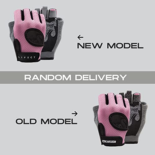 Lifect Essential Breathable Workout Gloves, Weight Lifting Gloves With Curved Open Back, For Powerlifting, Gym, Crossfit, Women And Men (Pink, Medium) #TOP5