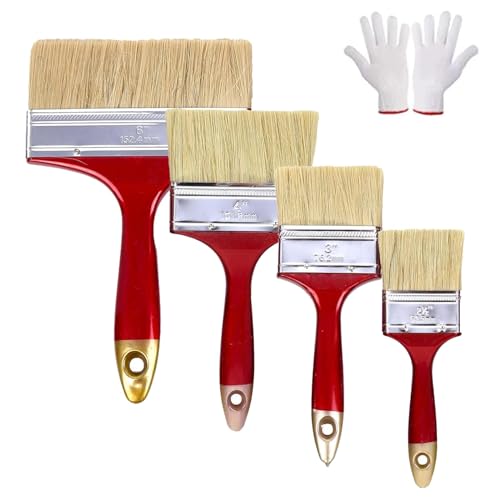BNFGD 5Pcs paint & brush Set for Fence, Shed & Decking Tools, Wall & Outdoor Painting with Gloves