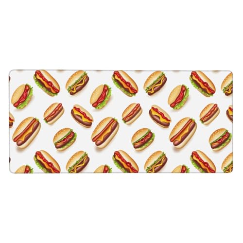 Grand tapis de souris de jeu motif hamburger sous-main clavier PC portable
