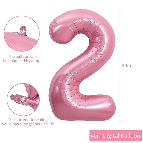 Image of TONIFUL 40 Inch Light Pink Large Numbers Balloons Number 25 Helium Balloons Pink Foil Mylar Big Digital 25 Pastel Balloons for 25th Birthday Party 25th Anniversary Supplies Decorations