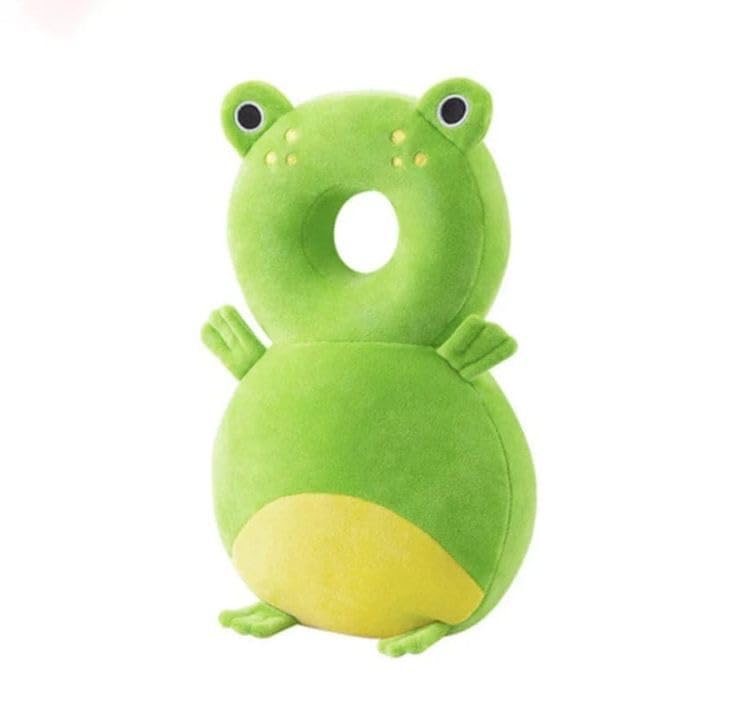 Image of Baby Head Protector Cushion for Toddlers, Plush Soft Safety Helmet with Adjustable Straps for Crawling & Walking, Lightweight Back & Head Protection (6-36 Months) (Green-Frog)