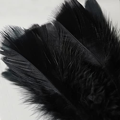 Image of Turkey Feather Dusters for Cleaning Home Blinds Kitchen car Office, Eco-Friendly Reusable (2 pcs Black)