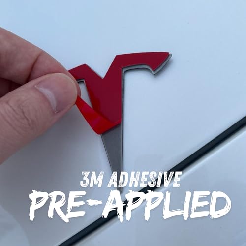 Image of Tesla Model Y Emblem Bundle Front Rear T Logo Badge Matte Black Glossy Black OEM Performance Ludicrous Set Metal Decal Sticker with 3m Adhesive
