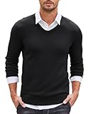 hemd pullover kombi Weicher Stoff --- Der Herren Casual V-Ausschnitt Pullover ist aus hochwertigem Polyester, weich und leicht, angenehm zu tragen, ein esentielles Oberteil in Herren Kleiderschrank Herbst, Winter und Frühling.