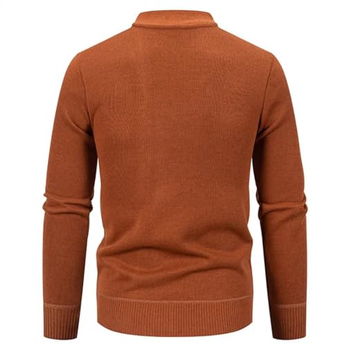 Mens Winter Slim Fit Knit Sweatercoat Solid Color Fleece Knitted Cardigan Warm Casual V-Neck Sweater Outerwear3
