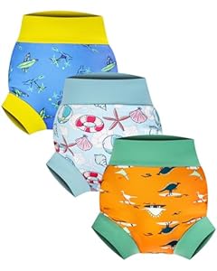 FLYISH DIRECT Wiederverwendbare Schwimmwindeln für Kinder, wasserdicht und auslaufsicher, Schwimmhosen für Jungen und Mädchen