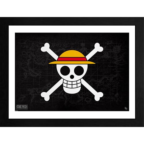 GB eye One Piece Skull Logo Framed Print 12"x16" Framed