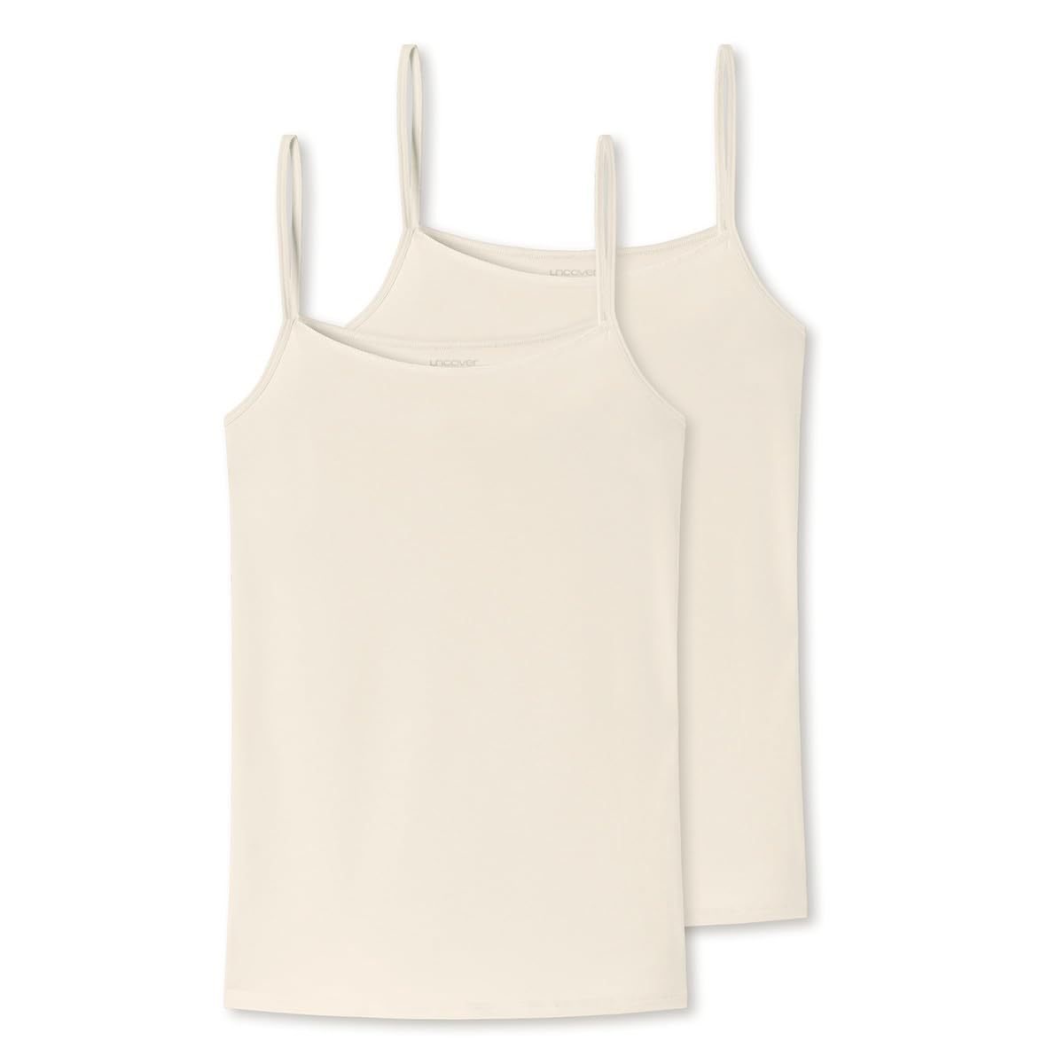 Schiesser Ladies 2 Pack Spaghetti Top Underwear, Cream, M, Cream-Coloured, M