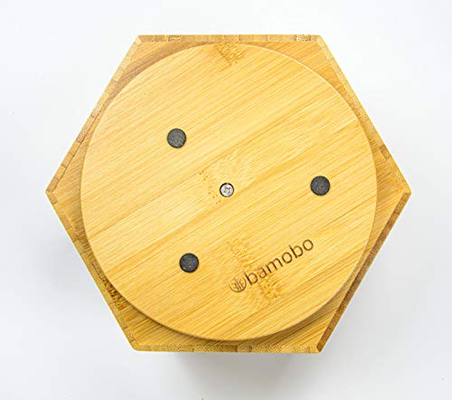 Organisateur de bureau rotatif en bambou à compartiments modulables - 8