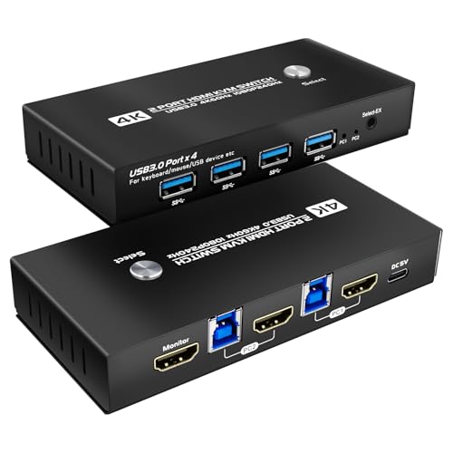 Kvm Switch HDMI 1 Monitors 2 Computers 4k 60 Single Monitor kvm Switch hdmi 2k 144hz USB3.0