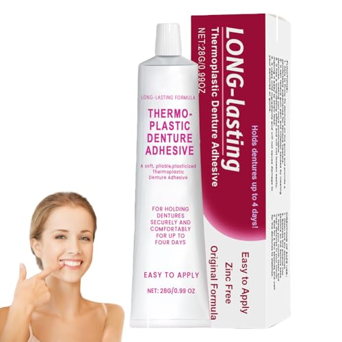 Adhesivo dentadura postmoplástica | 28G Collos adhesivos dentadura postiza 28G | Durantes cómodos dentaduras postizas agarre adhesivo | No hay un pegamento dientes postizos zinc