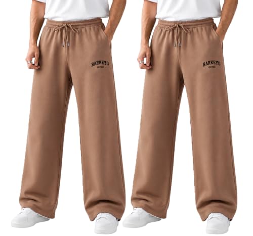 Image of BARKEYO Men's Cotton Baggy Trackpants | Oversized Fit Streetwear & Gym Wear | Comfortable Casual Joggers for Men