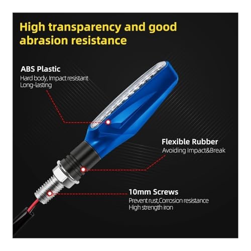Intermitentes de moto con base flexible antivibración pack de 4 luces ámbar naranja 5