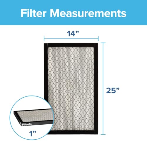 Image of Filtrete 14x25x1 Air Filter, MERV 14, MPR 2800, 2 HVAC Filters