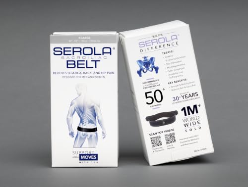 Image of Serola Sacroiliac Belt for SI Joint Dysfunction - (X-Large fits 46 inch to 52 inch) Lower Back, Sciatic, Pelvic & Hip Support brace for Women & Men | Non-Slip, Adjustable & Breathable Pain Relief Brace