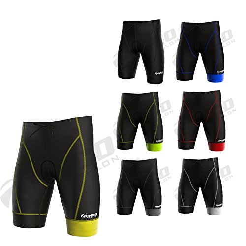 Zimco Elite Men Compression Triathlon Shorts Cycling Tri Short Swim Short Run (Black/Neon Green, Small)