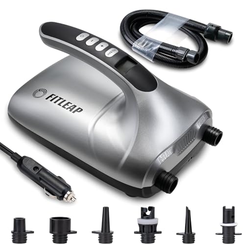 Fitleap Elektrische SUP Pumpe 20 PSI, 12V, 2-in-1 Inflation & Deflation für Board, Zelt, Isomatte, Kajak & Luftmatratze
