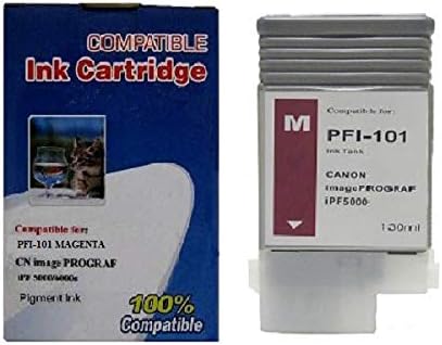 Vivid Colors PFI-101 Compatible Ink Cartridge Replacement for Canon PFI-101M (130ml, Magenta) for iPF5000, iPF5100, iPF6000S, iPF6100, iPF6200 Printers