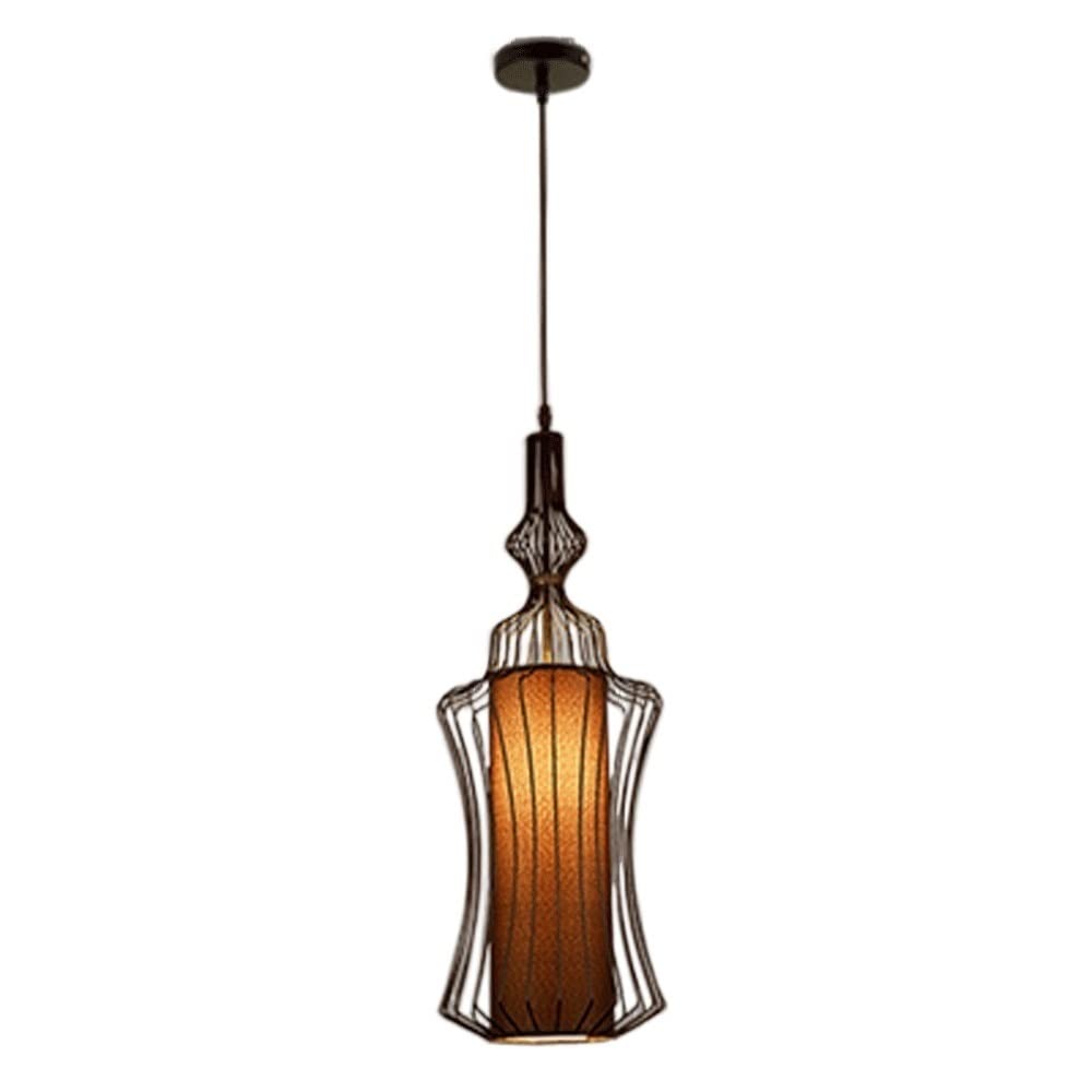 Chandelier suspension cage en métal noir vintage luminaire led leal latre maison C