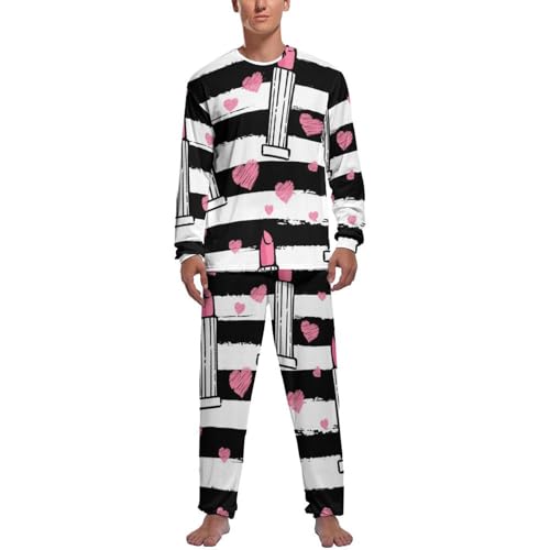 Pyjama homme haut et bas manche longue en coton pour vêtements de nuit