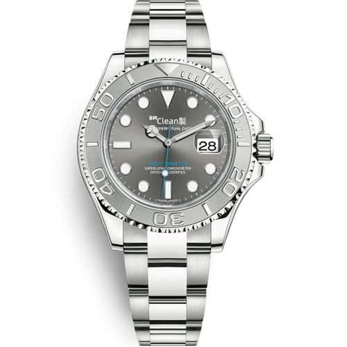 BMClean製 メンズ 腕時計 v9 自動巻き お宝品・ 高級品 100m防水 時計 904Lスチール 日付 蓄光あり (Grey-9) [並行輸入品]