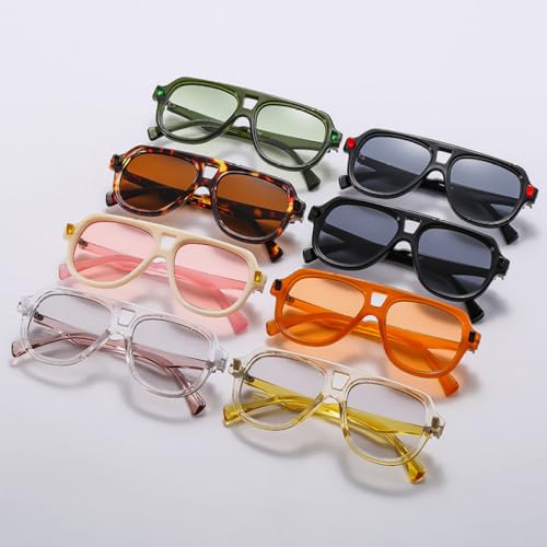 Lunettes de soleil rétro double ponts aux finitions rivets - 6