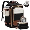 LOVEVOOK Mochila de viaje aprobada por aerolíneas para laptop, 4 unidades, Negro y marrón, Viajes