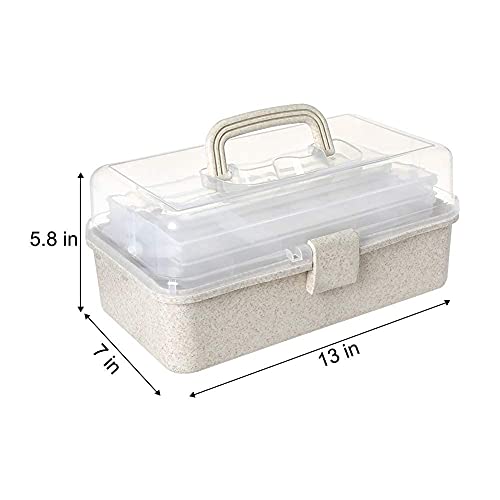 Image of 3-Tier First Aid Box, Portable Medicine Storage with Handle, Emergency Family Medical Organizer Container for Car, Home, School, Travel, Camping, Hiking