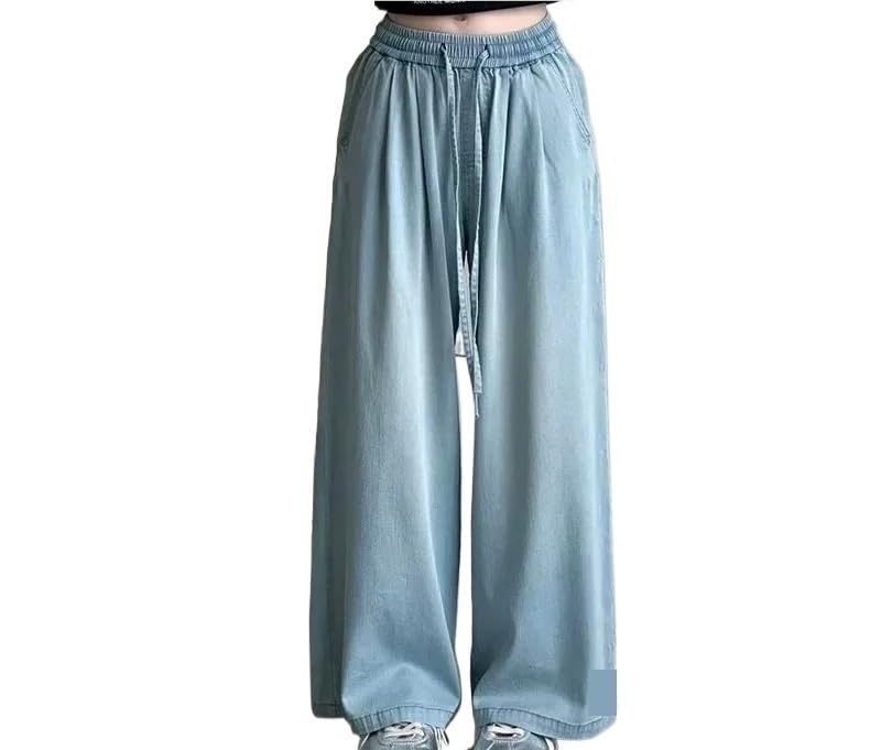 Vaqueros largos de mezclilla de verano for niñas, corte clásico ajustado, elásticos, suaves, cómodos for jugar, ligeros, ajustados, con diseño de pierna recta.