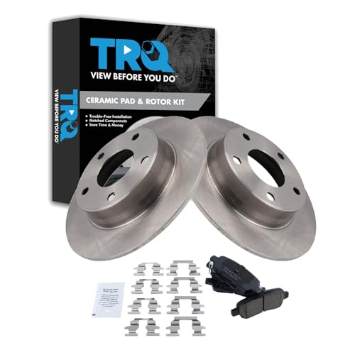 Image of TRQ Rear Brake Pad and Rotor Set Ceramic Compatible with 2020 Nissan Sentra