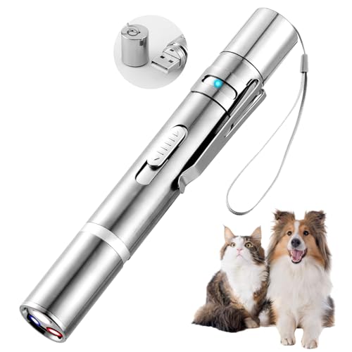 Laser Pointer, Cat Toys for Indoor Cats, Kitten Dog Laser Pen Toy, Red Dot LED Light Pointer Interactive Toys for Indoor Cats Dogs, USB Charging, 5 Switchable Patterns
