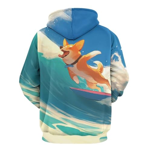 Pullover Chien Mignon Faisant du Surf sweatshirt à capuche manches longues - 4