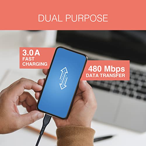 Image of FINGERS FMC-TypeC-09, Sturdy Type-C USB Cable, Fast Charging (Supports up to 3.0 A-Max), 480mbps Data Transmission, 1m Length - Black