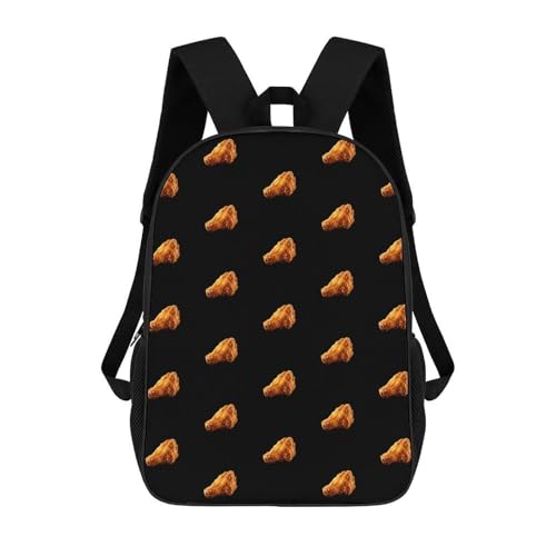 Chicken Wing Classic 17 Inch Backpack Travel Daypack Casual Shoulder Bag with Adjustable Strap for Men Women
