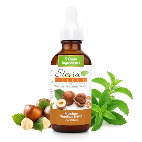 Stevia Select Hazelnut Flavored Liquid Stevia – Zero Calorie Coffee, Tea, Drink & Baking Sweetener, All-Natural, No Erythritol, Keto-Friendly Sugar Alternative, 300 Servings – 2 Oz (1 Pack)