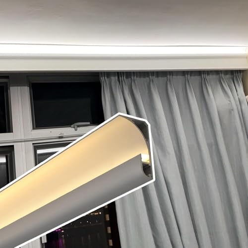 HynJGih Iluminación Decorativa de Pared y Techo, Canal de Aluminio LED, Borde for TV, Pared de Teatro, Decoraciones de Fondo for mesita de Noche(Bianco,9 m/29.5 ft)