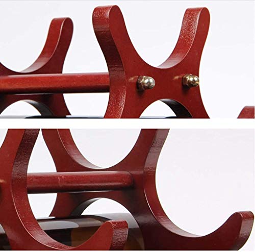 Soporte para Botellas de Vino de Madera Maciza Rojo Oscuro 6 Botellas miniatura 3