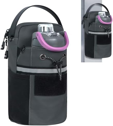 Magnetic Gym Bag for Men and Women, Magnetic Water Bottle Holder Bag with Storage Pockets, Water-Resistant Small Gym for Work, Sports and Travel (Grey)