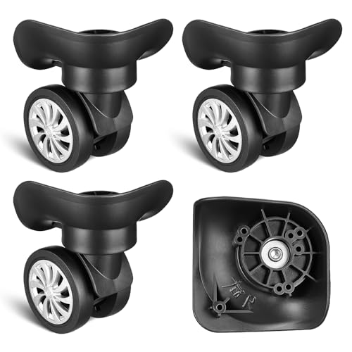 Wheels Replacement Kit, 4 Pack Universal Swivel Wheels For Suitcase Repair, Smooth Rolling Caster Replacement Parts For Travel Luggage