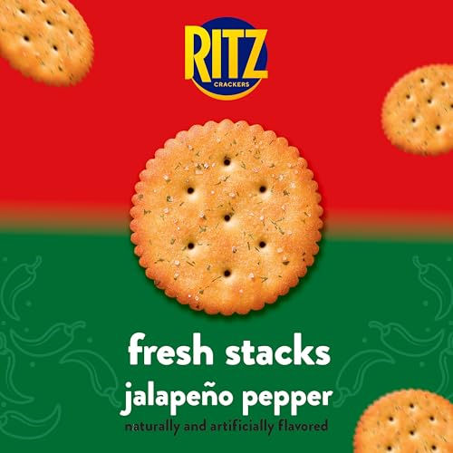 Image of RITZ Fresh Stacks Jalapeno Pepper Crackers, 8 Multi Snack Packs | Travel Snacks, Individually Wrapped